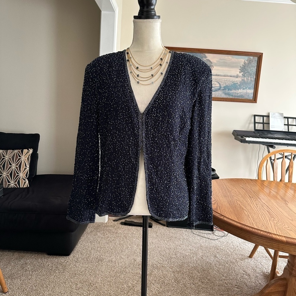 House Of Frazer All Over Sequin Blazer Jacket Size 12